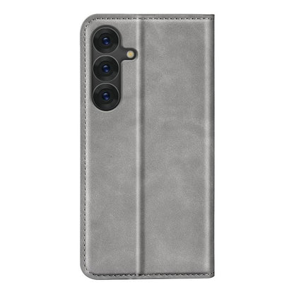 For Samsung Galaxy S25+ 5G Retro-skin Magnetic Suction Leather Phone Case(Grey) by buy2fix