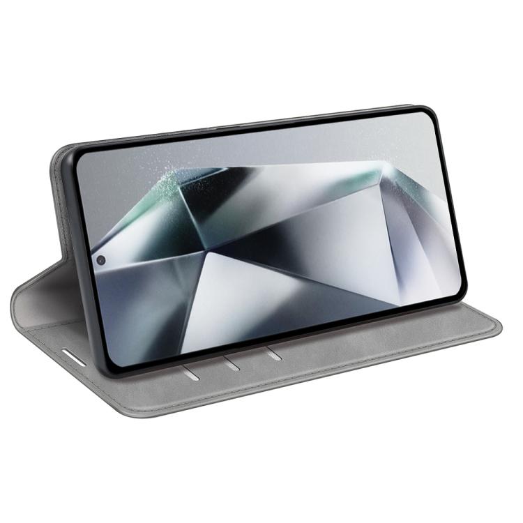 For Samsung Galaxy S25 Ultra 5G Retro-skin Magnetic Suction Leather Phone Case(Grey) by buy2fix