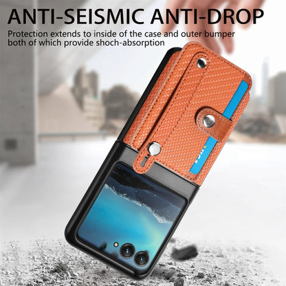 For Motorola Razr 40 Ultra Wristband Kickstand Card Wallet Back Cover Phone Case(Brown) by buy2fix