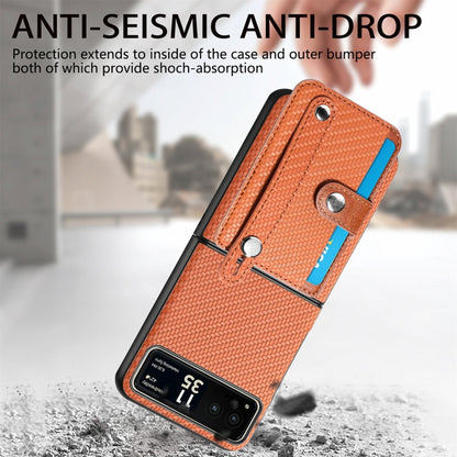 For Motorola Razr 40 Wristband Kickstand Card Wallet Back Cover Phone Case(Brown) by buy2fix