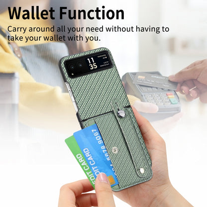 For Motorola Razr 40 Wristband Kickstand Card Wallet Back Cover Phone Case(Green) by buy2fix