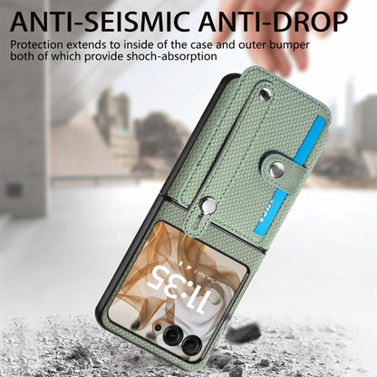 For Motorola Razr 50 Wristband Kickstand Card Wallet Back Cover Phone Case(Green) by buy2fix