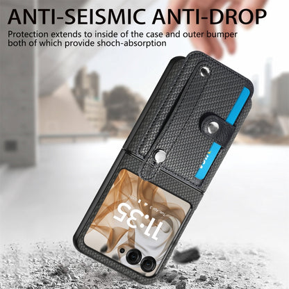 For Motorola Razr 50 Ultra Wristband Kickstand Card Wallet Back Cover Phone Case(Black) by buy2fix