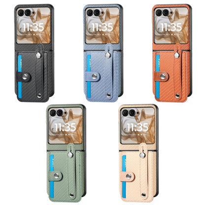 For Motorola Razr 50 Ultra Wristband Kickstand Card Wallet Back Cover Phone Case(Khaki) by buy2fix