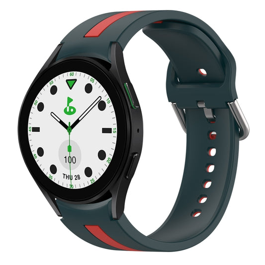 For Samsung Galaxy watch 5 Golf Edition Two-Color Silicone Watch Band(Dark Green+Red) - Watch Bands by buy2fix | Online Shopping UK | buy2fix