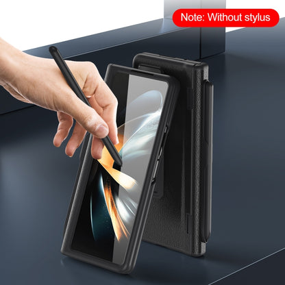 For  Samsung Galaxy Z Fold5 5G Integrated Folding Hinge Leather Phone Case, No Pen(Blue) - Galaxy Z Fold5 Cases by buy2fix | Online Shopping UK | buy2fix