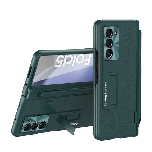 For Samsung Galaxy Z Fold6 Integrated Folding Hinge Leather Phone Case, No Pen(Green) - Galaxy Z Fold6 5G Cases by buy2fix | Online Shopping UK | buy2fix