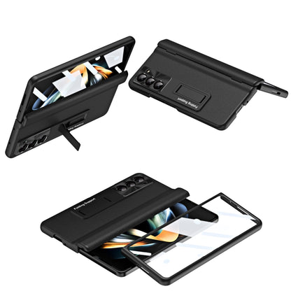 For Samsung Galaxy Z Fold5 5G Shell-membrane Integrated Hinge All-around Leather Folding Phone Case(Black) - Galaxy Z Fold5 Cases by buy2fix | Online Shopping UK | buy2fix