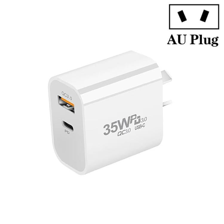 PD30W USB-C / Type-C + QC3.0 USB Dual Port Charger, AU Plug by buy2fix