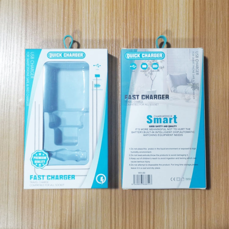 PD30W USB-C / Type-C + QC3.0 USB Dual Port Charger with 1m Type-C to 8 Pin Data Cable, US Plug by buy2fix