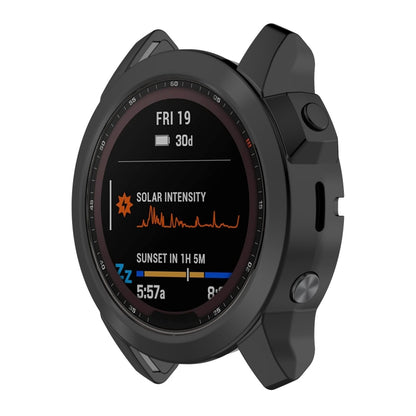 For Garmin Fenix 7S Pro Half Package Electroplated TPU Watch Protective Case(Black) by buy2fix