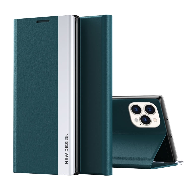 For iPhone 16 Pro Max Side Electroplated Adsorption Leather Phone Case(Green) by buy2fix