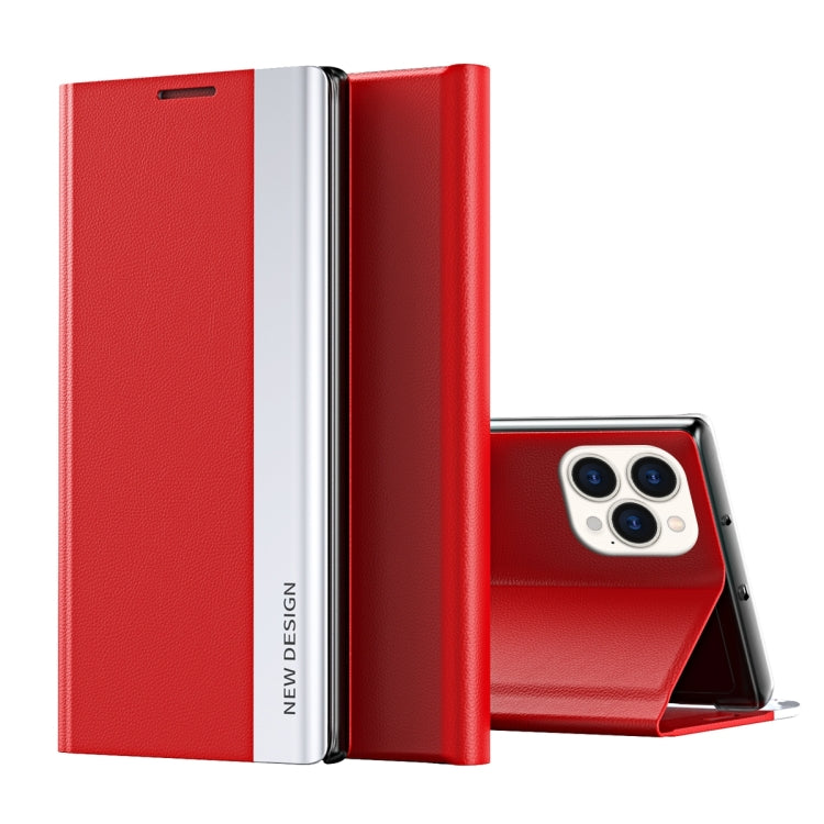 For iPhone 16 Pro Side Electroplated Adsorption Leather Phone Case(Red) by buy2fix