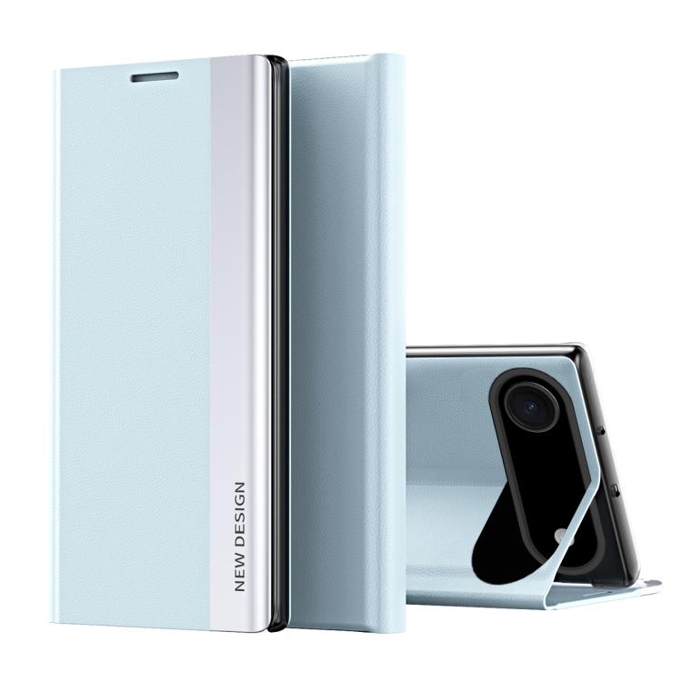 For iPhone Air Side Electroplated Adsorption Leather Phone Case(Light Blue) - iPhone Air Cases by buy2fix | Online Shopping UK | buy2fix