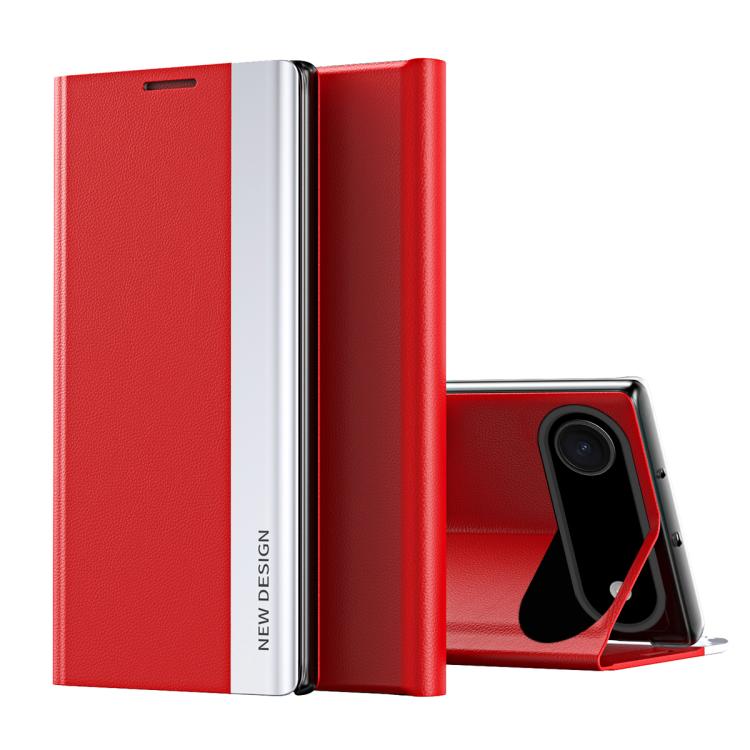 For iPhone Air Side Electroplated Adsorption Leather Phone Case(Red) - iPhone Air Cases by buy2fix | Online Shopping UK | buy2fix