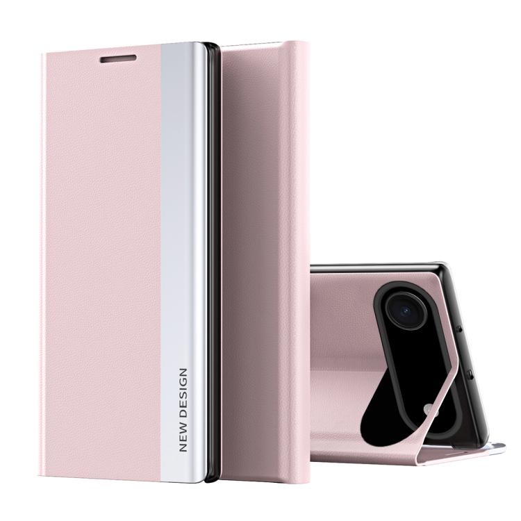 For iPhone Air Side Electroplated Adsorption Leather Phone Case(Pink) - iPhone Air Cases by buy2fix | Online Shopping UK | buy2fix