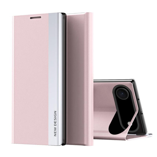 For iPhone Air Side Electroplated Adsorption Leather Phone Case(Pink) - iPhone Air Cases by buy2fix | Online Shopping UK | buy2fix