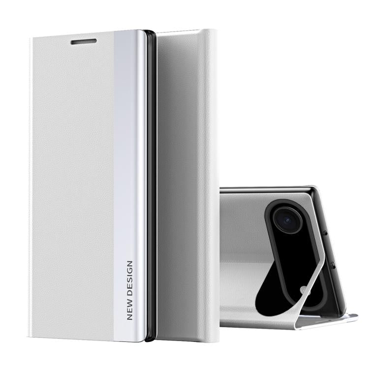 For iPhone Air Side Electroplated Adsorption Leather Phone Case(Silver) - iPhone Air Cases by buy2fix | Online Shopping UK | buy2fix