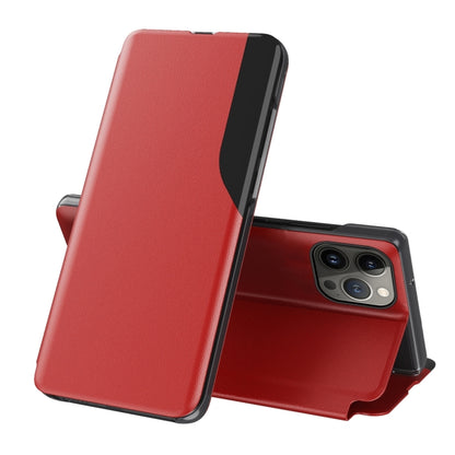 For iPhone 16 Pro Side Display Flip Leather Phone Case(Red) by buy2fix