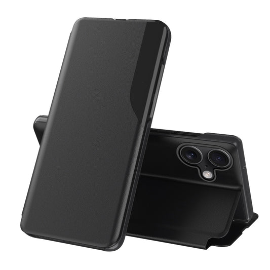 For iPhone 16 Plus Side Display Flip Leather Phone Case(Black) by buy2fix