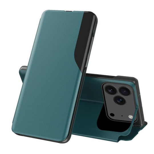For iPhone 18 Pro Max / 17 Pro Max Side Display Flip Leather Phone Case(Green)