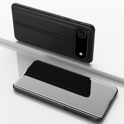 For iPhone Air Plated Mirror Horizontal Flip Leather Phone Case with Holder(Black) - iPhone Air Cases by buy2fix | Online Shopping UK | buy2fix