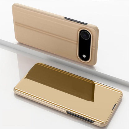 For iPhone Air Plated Mirror Horizontal Flip Leather Phone Case with Holder(Gold) - iPhone Air Cases by buy2fix | Online Shopping UK | buy2fix