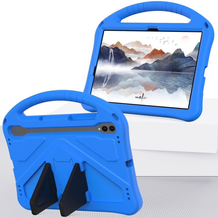 For Samsung Galaxy Tab S8 EVA Shockproof Tablet Case with Holder(Blue) by buy2fix