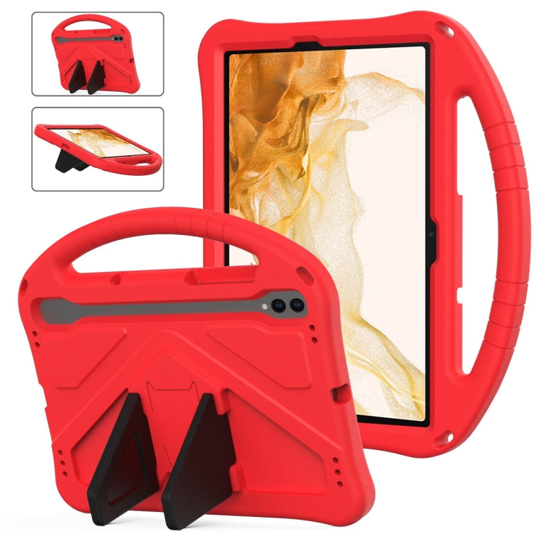 For Samsung Galaxy Tab S8 EVA Shockproof Tablet Case with Holder(Red) by buy2fix