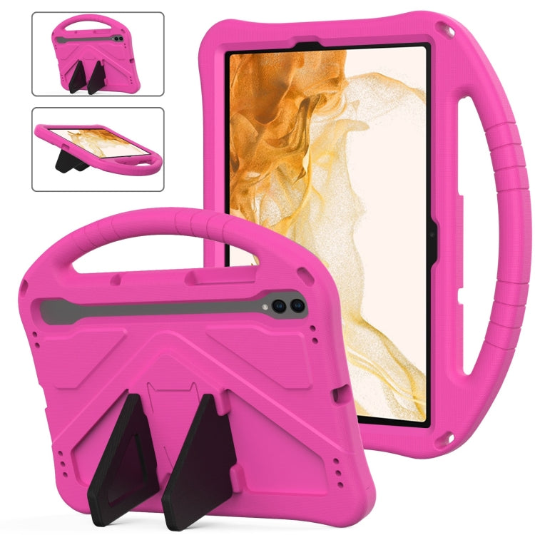 For Samsung Galaxy Tab S8 EVA Shockproof Tablet Case with Holder(Rose Red) by buy2fix