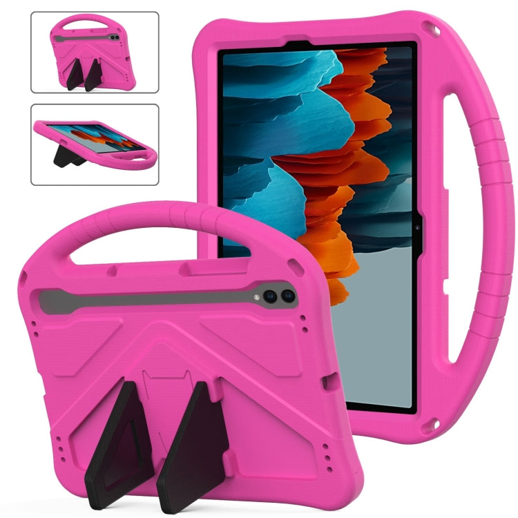 For Samsung Galaxy Tab S7 T870 EVA Shockproof Tablet Case with Holder(Rose Red) by buy2fix