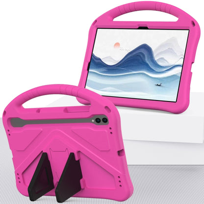 For Samsung Galaxy Tab S7 T870 EVA Shockproof Tablet Case with Holder(Rose Red) by buy2fix