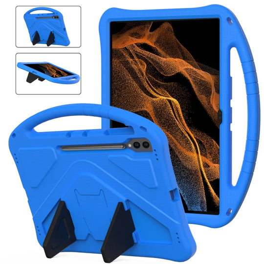 For Samsung Galaxy Tab S8 Ultra EVA Shockproof Tablet Case with Holder(Blue)