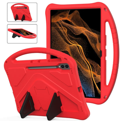 For Samsung Galaxy Tab S8 Ultra EVA Shockproof Tablet Case with Holder(Red) by buy2fix
