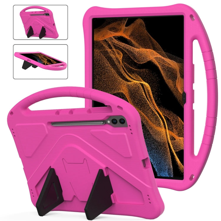 For Samsung Galaxy Tab S8 Ultra EVA Shockproof Tablet Case with Holder(Rose Red) by buy2fix
