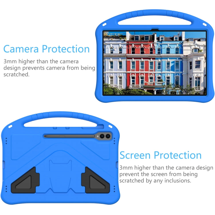 For Samsung Galaxy Tab S10 Ultra 14.6 EVA Shockproof Tablet Case with Holder(Blue) by buy2fix