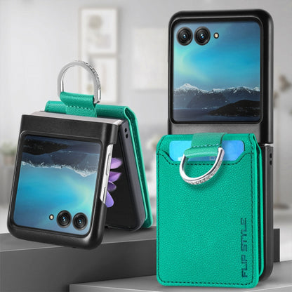For Motorola Razr 40 Ultra Litchi Texture Leather Ring Wallet Phone Case(Green) by buy2fix
