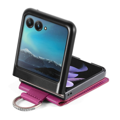 For Motorola Razr 40 Ultra Litchi Texture Leather Ring Wallet Phone Case(Purple) by buy2fix