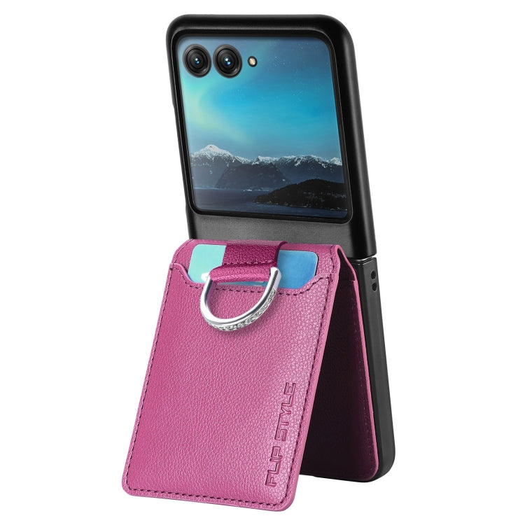 For Motorola Razr 40 Ultra Litchi Texture Leather Ring Wallet Phone Case(Purple) by buy2fix