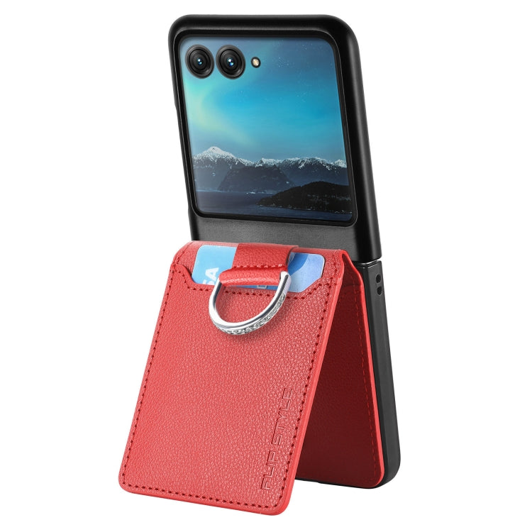 For Motorola Razr 40 Ultra Litchi Texture Leather Ring Wallet Phone Case(Red) by buy2fix