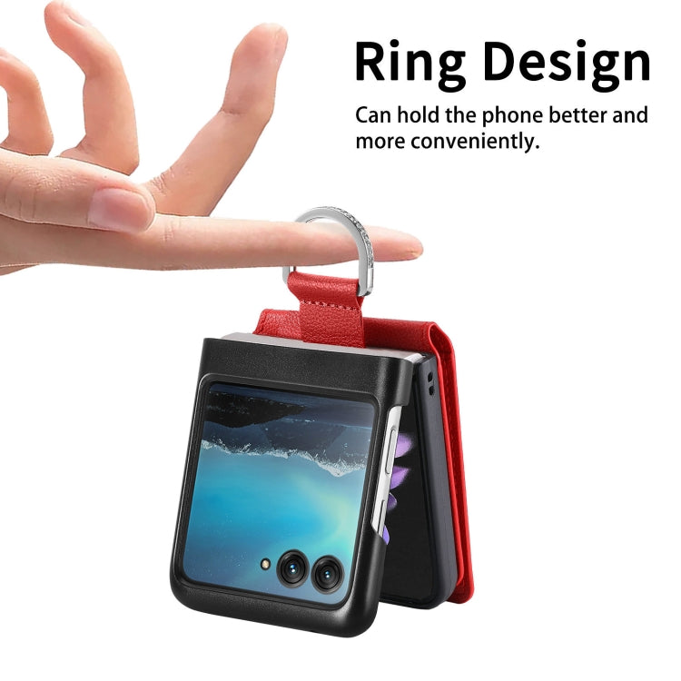 For Motorola Razr 40 Ultra Litchi Texture Leather Ring Wallet Phone Case(Red) by buy2fix