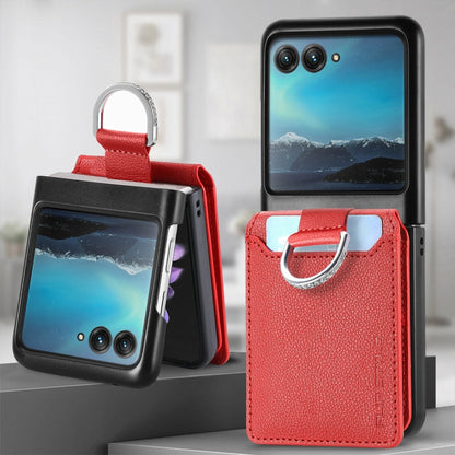 For Motorola Razr 40 Ultra Litchi Texture Leather Ring Wallet Phone Case(Red) by buy2fix
