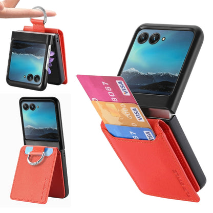 For Motorola Razr 40 Ultra Litchi Texture Leather Ring Wallet Phone Case(Orange) by buy2fix
