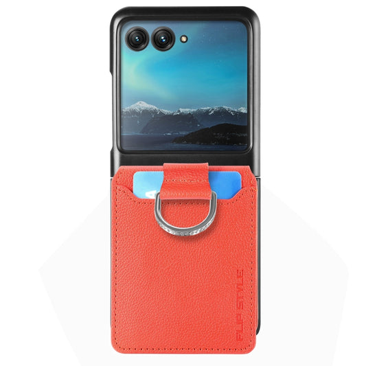 For Motorola Razr 40 Ultra Litchi Texture Leather Ring Wallet Phone Case(Orange) by buy2fix
