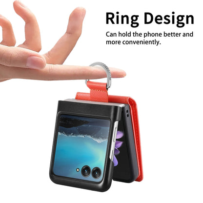 For Motorola Razr 40 Ultra Litchi Texture Leather Ring Wallet Phone Case(Orange) by buy2fix