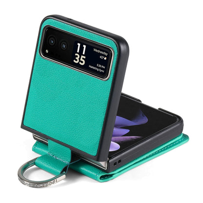 For Motorola Razr 40 Litchi Texture Leather Ring Wallet Phone Case(Green) by buy2fix