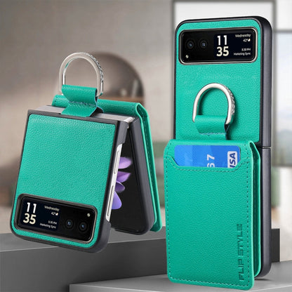 For Motorola Razr 40 Litchi Texture Leather Ring Wallet Phone Case(Green) by buy2fix