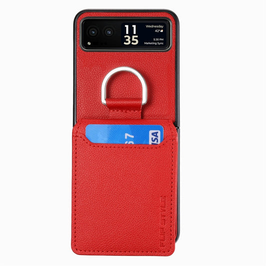 For Motorola Razr 40 Litchi Texture Leather Ring Wallet Phone Case(Red) by buy2fix