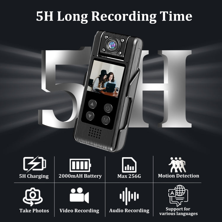 L10 1.3 Inch 180 Degree Rotation HD Outdoor Sports Camera HD Law Enforcement Recorder by buy2fix