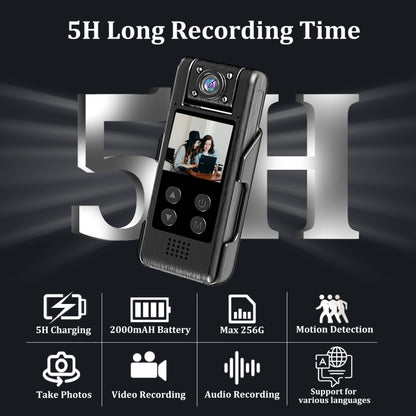 L10 1.3 Inch 180 Degree Rotation HD Outdoor Sports Camera HD Law Enforcement Recorder by buy2fix